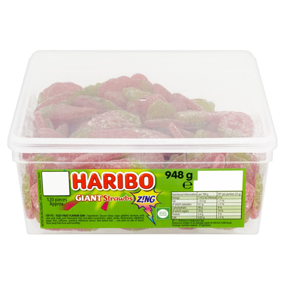 Haribo Giant Sour Strawbs 948g - 33.4oz