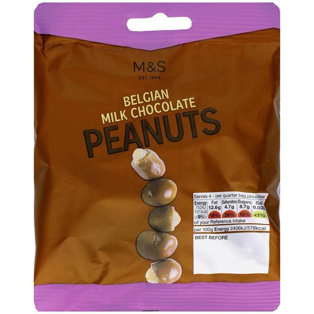 M&S Belgian Milk Chocolate Peanuts 125g - 4.4oz