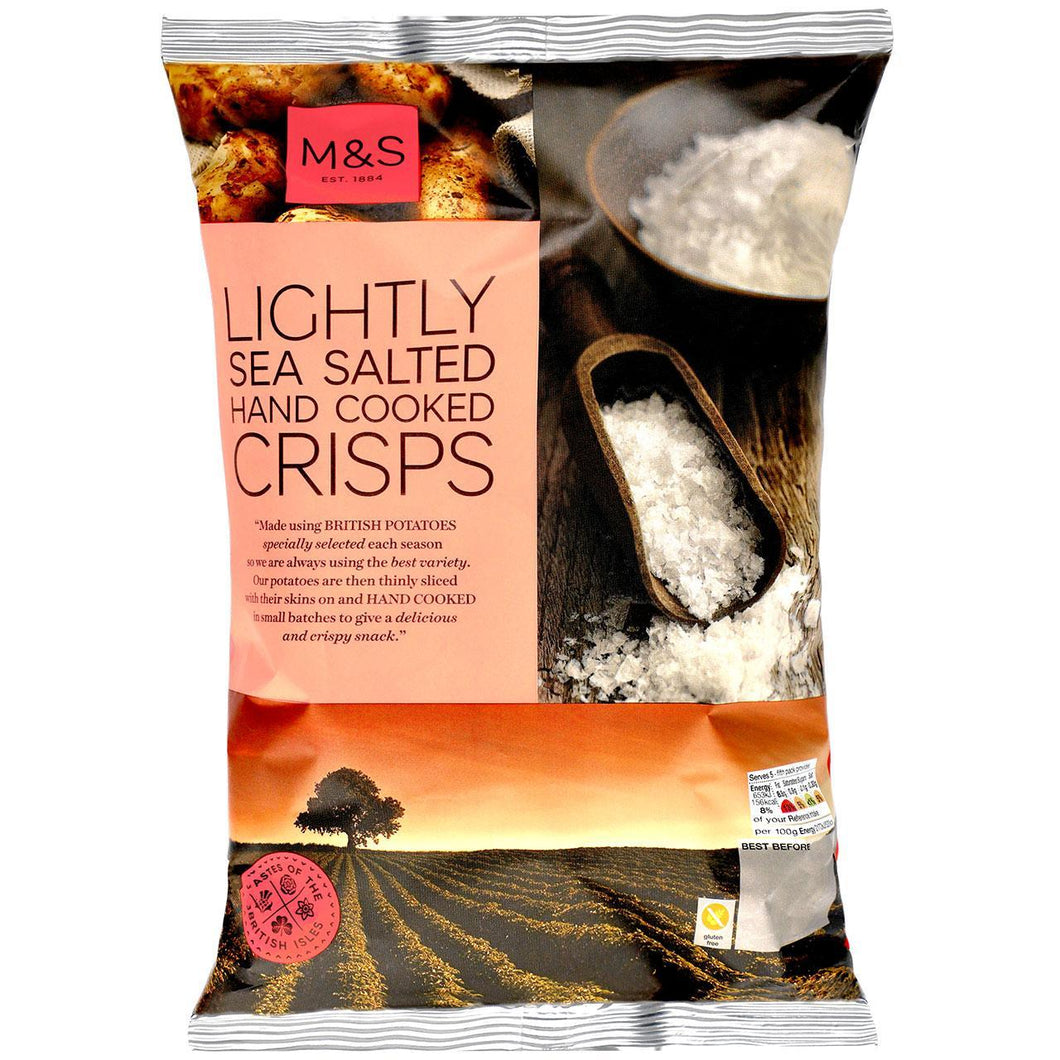M&S Lightly Sea Salted Hand Cooked Crisps 150g - 5.2oz
