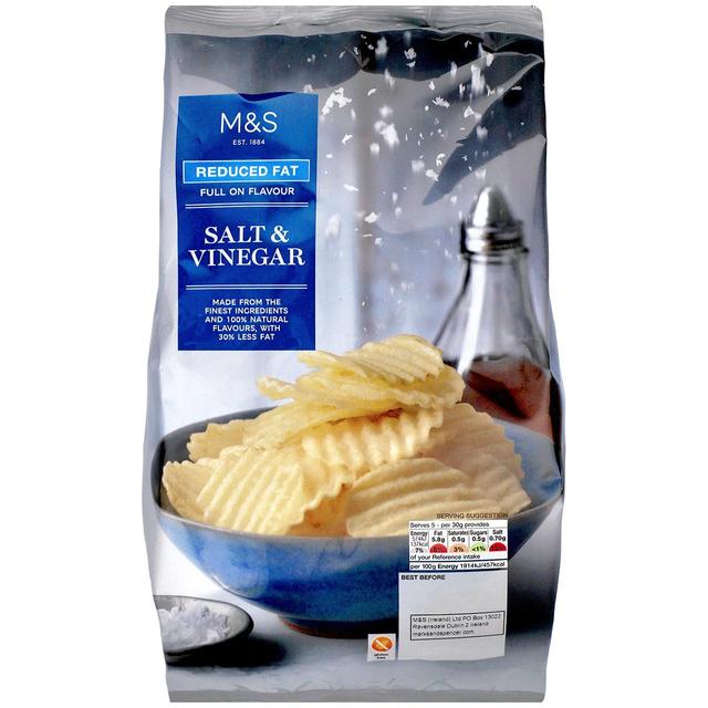 M&S Reduced Fat Salt & Vinegar Crisps 150g - 5.2oz