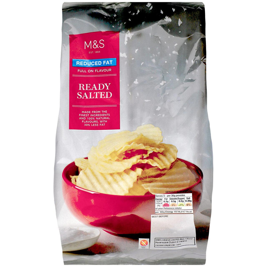 M&S Reduced Fat Ready Salted Crisps 150g - 5.2oz