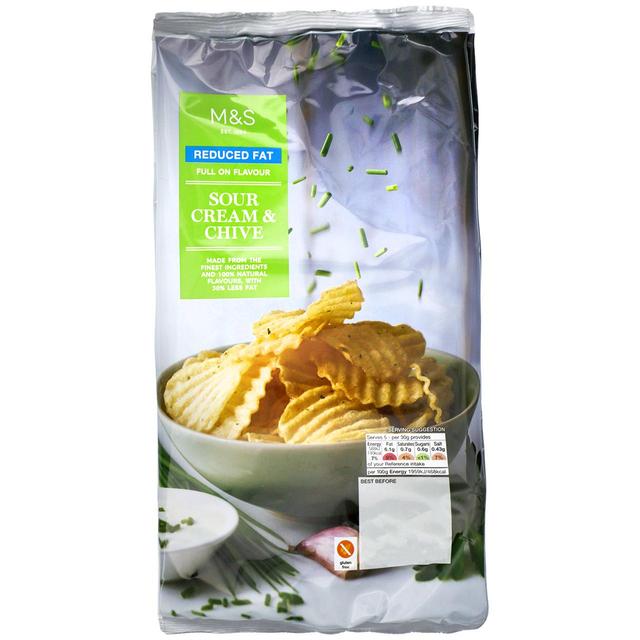 M&S Reduced Fat Sour Cream & Chive Crisps 150g - 5.2oz