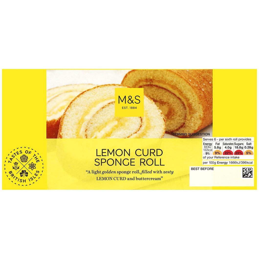 M&S Lemon Curd Sponge Roll 250g - 8.8oz