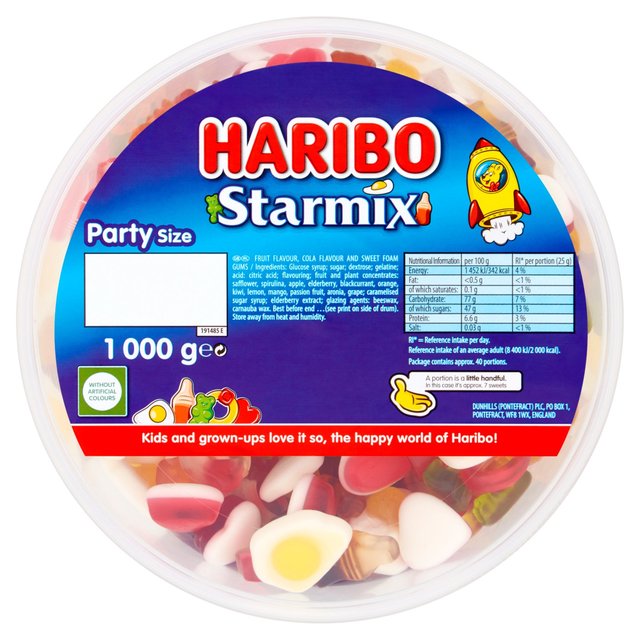 Haribo Starmix Sweets Tub 1kg - 35.2oz