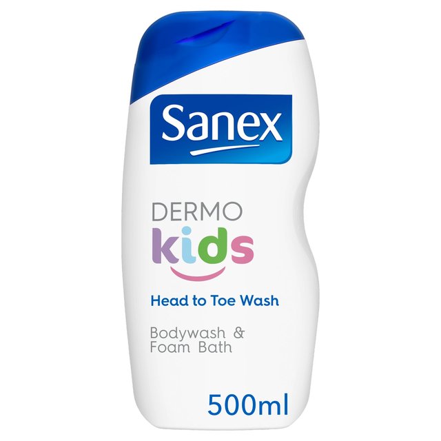 Sanex Dermo Kids Head to Toe Wash Bodywash & Foam Bath 500ml - 16.9fl oz