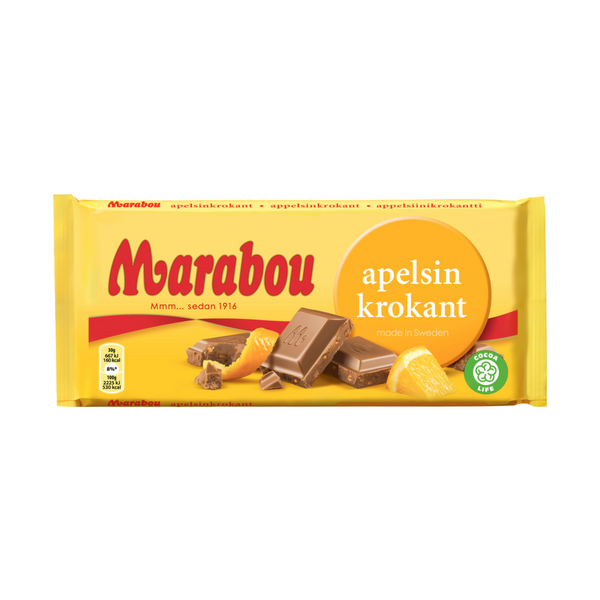 Marabou Milk Chocolate With Orange Crisp 200g - 7oz