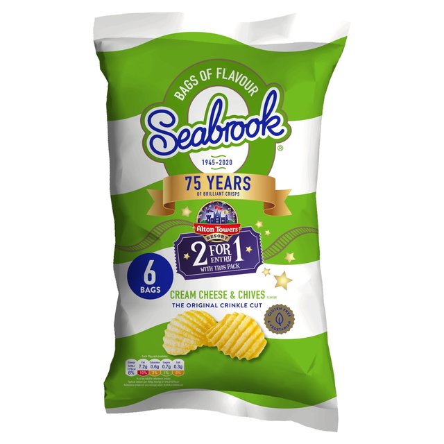Seabrook Crinkle Cut Cream Cheese & Chives 6 Pack
