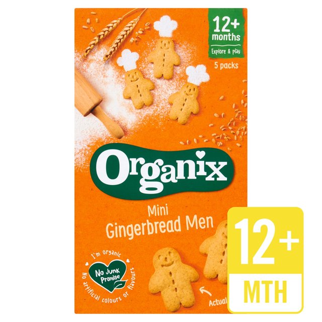 Organix Mini Gingerbread Men Organic Toddler Snack Biscuits 125g - 4.4oz