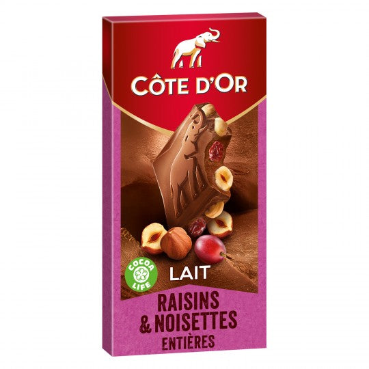 Cote D’Or Chocolat Au Lait Raisins Et Noisettes 180g - 6.3oz