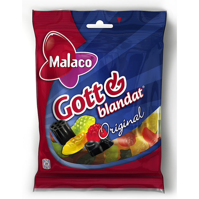 Malaco Gott & Blandat Original Fruit & Liquorice Wine Gums 160g - 5.6oz