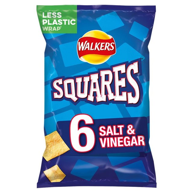 Walkers Squares Salt & Vinegar Snacks 6 Pack