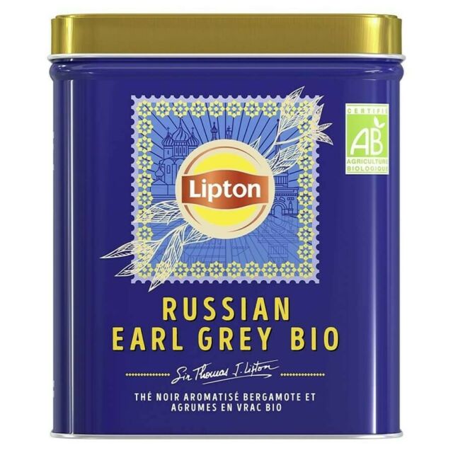 Lipton Russian Earl Grey Tea Metal Box 150g - 5.2oz