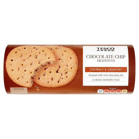 Tesco Chocolate Chip Digestive Biscuits 400g - 14.1oz