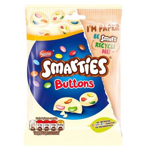 Nestle Smarties Buttons White Chocolate 85g - 2.9oz