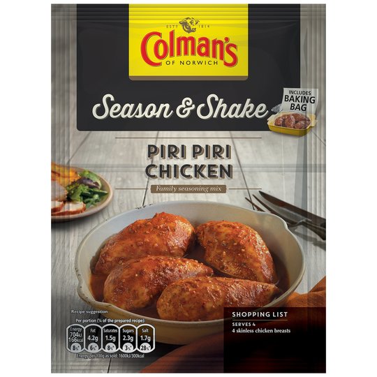 Colman's Season & Shake Piri Piri Chicken Mix 29g - 1oz