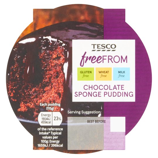 Tesco Free From Chocolate Sponge 115G